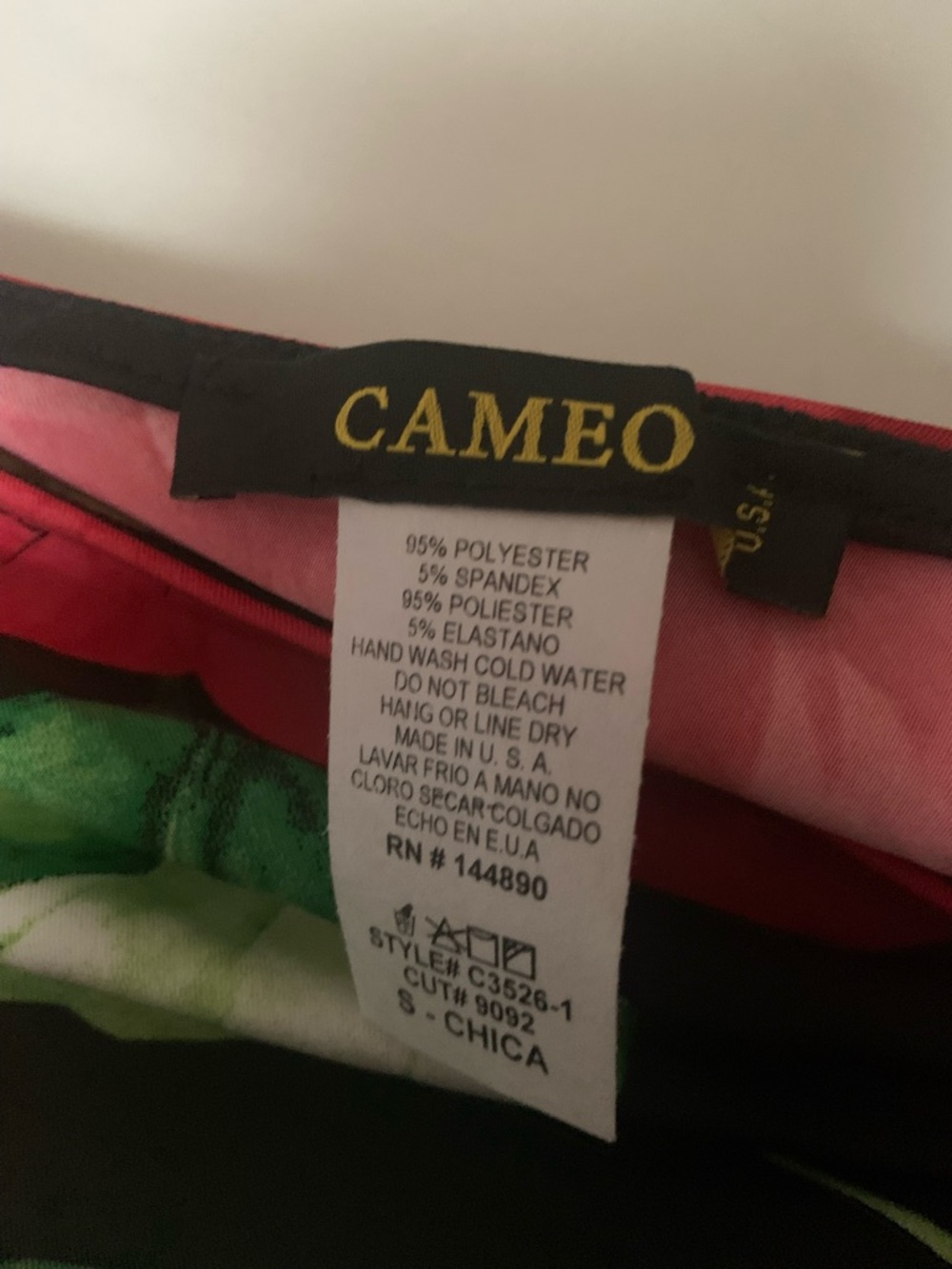 cameo Black One-Shoulder Floral Dress with Red & Green Print - Picture 5 of 5